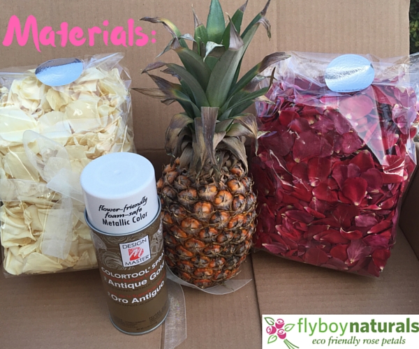 DIY: Metallic Rose Petals + Golden Pineapple Centerpiece - Flyboy Naturals,  Inc